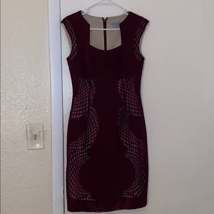 Burgundy Fitted Dress